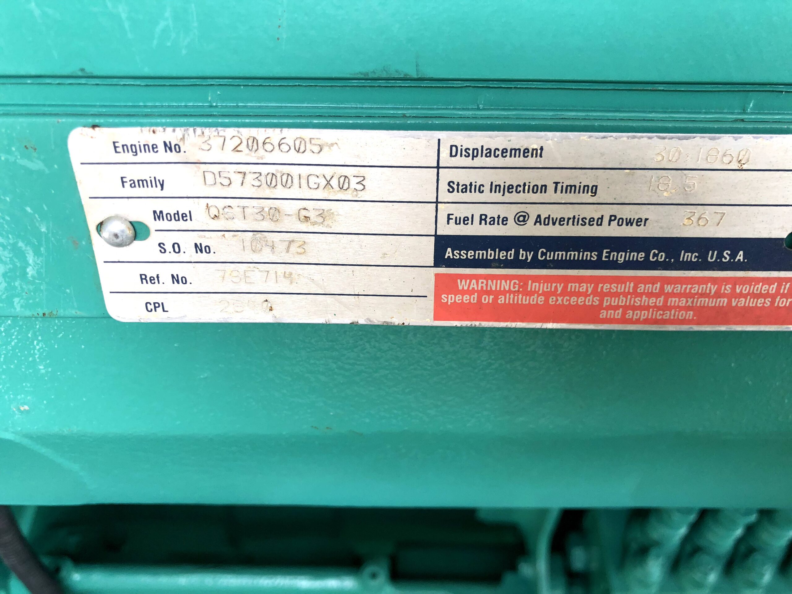 usa cummins qst30 g3 833kw used diesel generator set usa cummins qst30 g3 833kw used diesel generator set