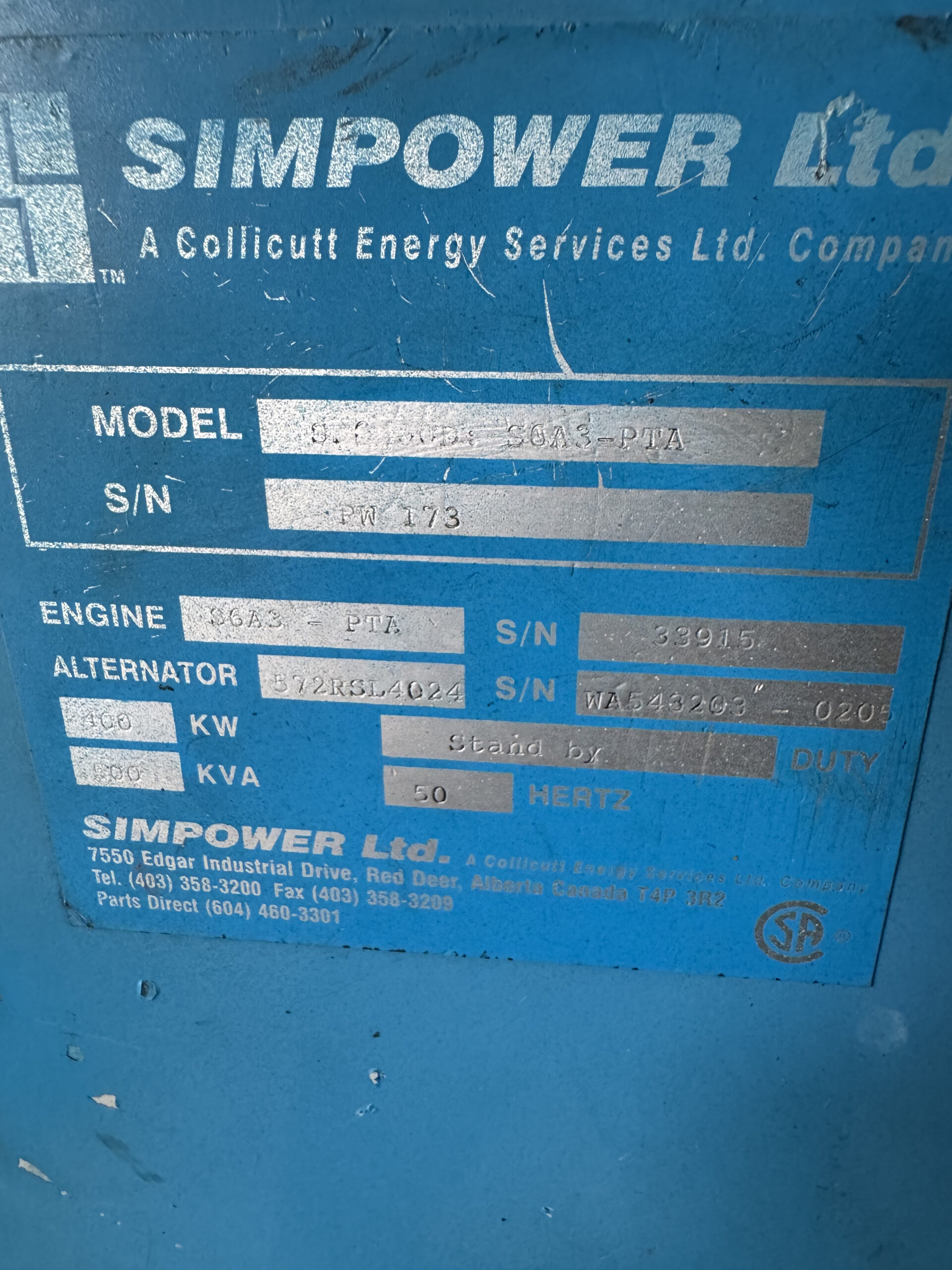 mitsubishi s6a3 pta 400kw used diesel generator set mitsubishi s6a3 pta 400kw used diesel generator set